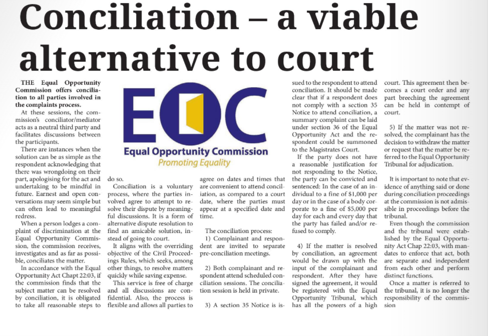 Conciliation – a viable alternative to court